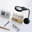 Ver imagem 2 de Lupa Bancada Luminaria Aumento 10 Leds Bifocal 3x 4,5x Aumento Mesa Bancada Estetica Eletronica Arti