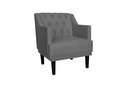 Ver imagem 2 de Kit 2 Poltronas Decorativa Alice Suede Cinza Pés Madeira Ms Decor