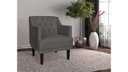 Ver imagem 4 de Kit 2 Poltronas Decorativa Alice Suede Cinza Pés Madeira Ms Decor