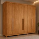 Ver imagem 3 de Guarda-Roupa Casal 100% MDF 6 Portas e 4 Gavetas com Pés 220cm Multimóveis CR35511 Madeirado