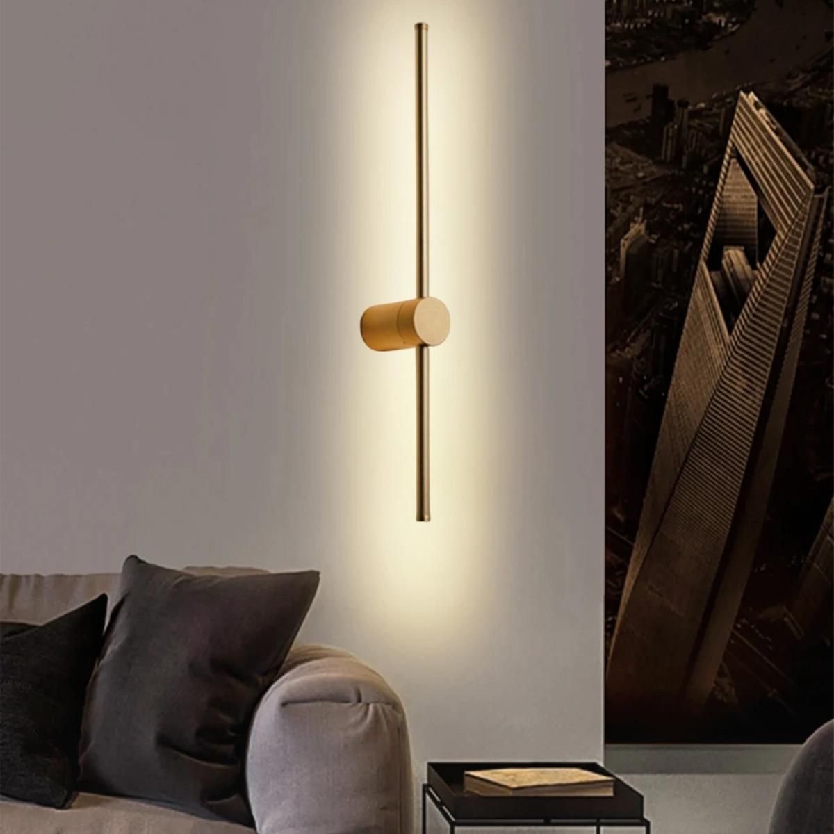 Ver imagem 6 de Luminária Arandela 60cm Parede 360° Led 3x1 Barra Luz Indireta Gimpo Kjbd-171-gold-60