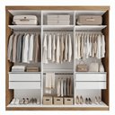 Ver imagem 4 de Guarda Roupa Casal Premium Itália 205,9cm 3 Portas 4 Gavetas Yescasa Marrom/Carvalho