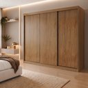Ver imagem 1 de Guarda Roupa Casal Premium Itália 205,9cm 3 Portas 4 Gavetas Yescasa Marrom/Carvalho