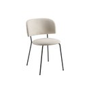 Ver imagem 1 de Cadeira para Sala de Jantar Escritório Estofada Base em Aço Ergonômica Shell Bege