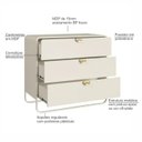 Ver imagem 6 de Comoda 3 Gav Luna 90 cm Offwhite - 28068