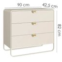 Ver imagem 3 de Comoda 3 Gav Luna 90 cm Offwhite - 28068