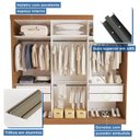 Ver imagem 6 de Guarda Roupa Casal Premium Evidence 205,9cm com Espelho 3 Portas 4 Gavetas Yescasa Marrom/Carvalho