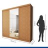 Guarda  Roupa Casal Premium Evidence 205,9cm com Espelho 3 Portas 4 Gavetas Minastex        - 5