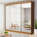 Ver imagem 1 de Guarda Roupa Casal Premium Isabela 205,9cm com Espelho 3 Portas 4 Gavetas Yescasa Marrom/Carvalho