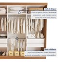 Ver imagem 7 de Guarda Roupa Casal Premium Isabela 205,9cm com Espelho 3 Portas 4 Gavetas Minastex       