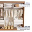 Ver imagem 5 de Guarda Roupa Casal Premium Isabela 205,9cm com Espelho 3 Portas 4 Gavetas Yescasa Marrom/Carvalho