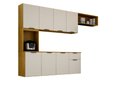 Ver imagem 1 de Cozinha Compacta Nara 193 cm Suspensa com Nichos Organizadores Cinamono/Off White