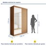 Guarda Roupa Solteiro Premium Salvador Plus 138cm com Espelho 2 Portas 2 Gavetas Minastex      - 9