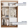 Guarda Roupa Solteiro Premium Salvador Plus 138cm com Espelho 2 Portas 2 Gavetas Minastex      - 7
