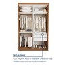 Guarda Roupa Solteiro Premium Salvador Plus 138cm com Espelho 2 Portas 2 Gavetas Minastex      - 8