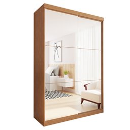 Guarda Roupa Solteiro Premium Salvador Top 138cm com Espelho 2 Portas 2 Gavetas Minastex      - 14