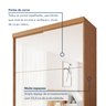 Guarda Roupa Solteiro Premium Salvador Top 138cm com Espelho 2 Portas 2 Gavetas Minastex      - 3