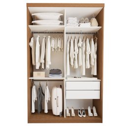 Guarda Roupa Solteiro Premium Salvador Top 138cm com Espelho 2 Portas 2 Gavetas Minastex      - 13