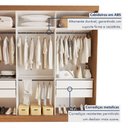 Ver imagem 4 de Guarda Roupa Casal Premium Cronos 205,9cm 3 Portas 4 Gavetas Yescasa Marrom/Carvalho