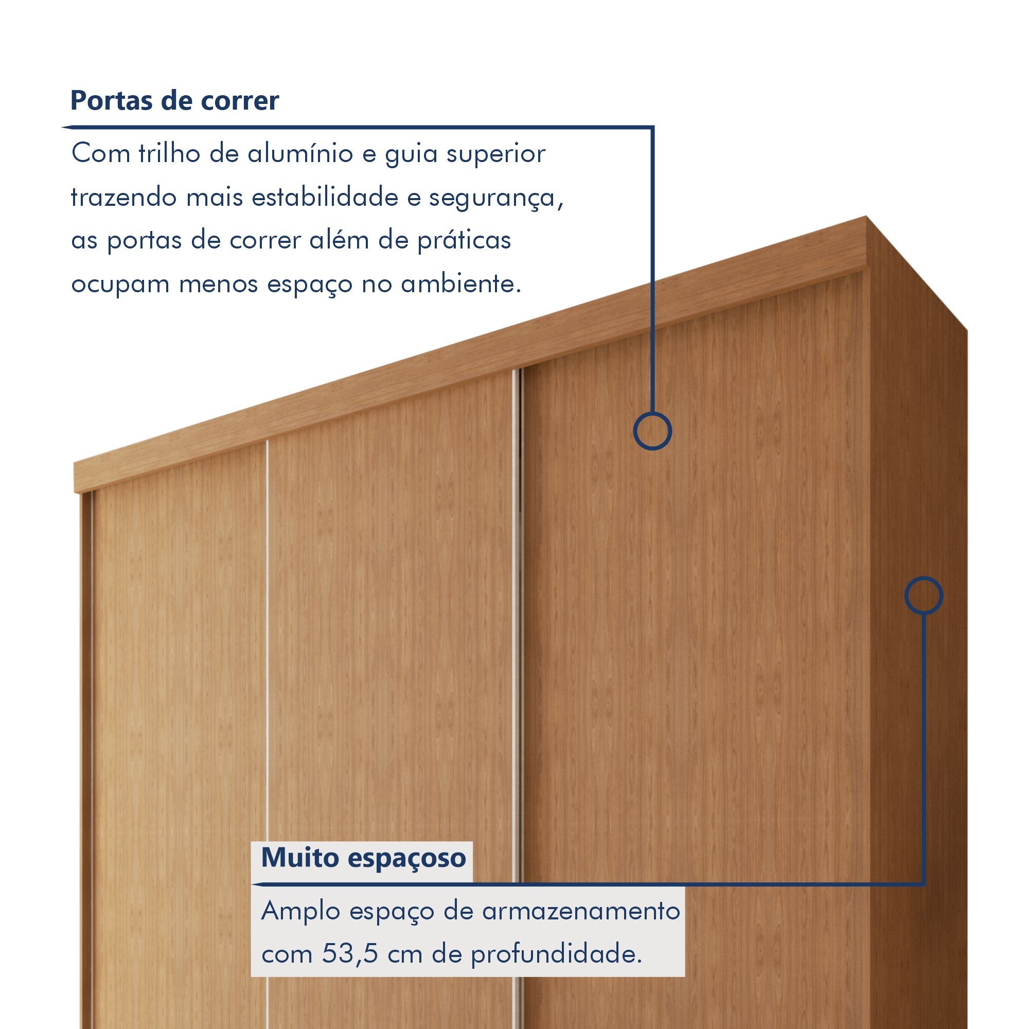 Guarda Roupa Casal Premium Cronos 205,9cm 3 Portas 4 Gavetas Minastex - 3