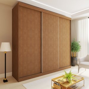 Guarda Roupa Casal Premium Cronos 205,9cm 3 Portas 4 Gavetas Minastex