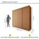 Ver mais imagens de Guarda Roupa Casal Premium Cronos 205,9cm 3 Portas 4 Gavetas Minastex