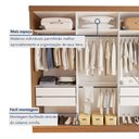 Ver imagem 6 de Guarda Roupa Casal Premium Cronos 205,9cm 3 Portas 4 Gavetas Yescasa Marrom/Carvalho