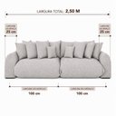 Ver imagem 4 de Sofá Retrátil 4 Lugares Linho Armani 2,50 Mts Cinza Claro
