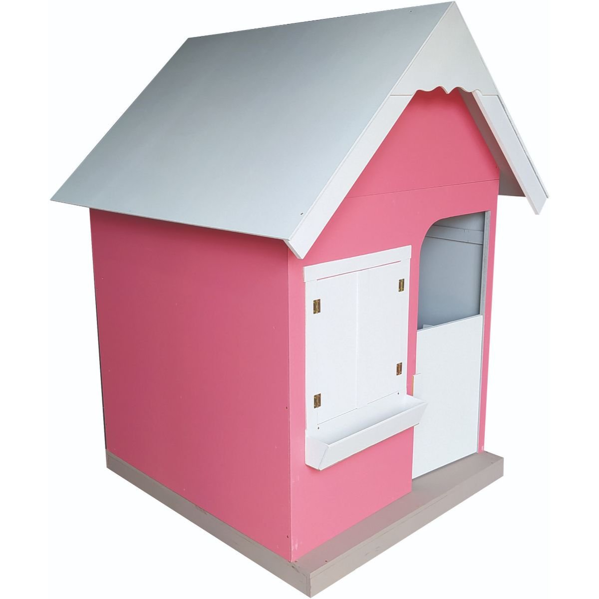 Casinha De Boneca Barbie Rosa Mdf Com 41 Mini Móveis Montada em