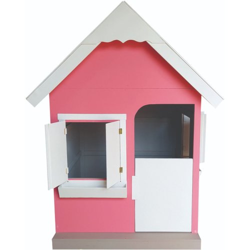 Casinha De Boneca Barbie Rosa Mdf Com 41 Mini Móveis Montada em