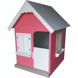 Casinha Infantil Boneca Compacta 1,00 x 1,00 em MDF - Rosa/ Branco - 2