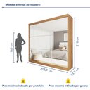 Ver mais imagens de Guarda Roupa Casal Premium Rennes 205,9cm com Espelho 3 Portas 4 Gavetas Yescasa Marrom/Carvalho