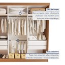 Ver imagem 7 de Guarda Roupa Casal Premium Rennes 205,9cm com Espelho 3 Portas 4 Gavetas Yescasa Marrom/Carvalho