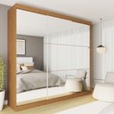 Ver imagem 1 de Guarda Roupa Casal Premium Rennes 205,9cm com Espelho 3 Portas 4 Gavetas Yescasa Marrom/Carvalho