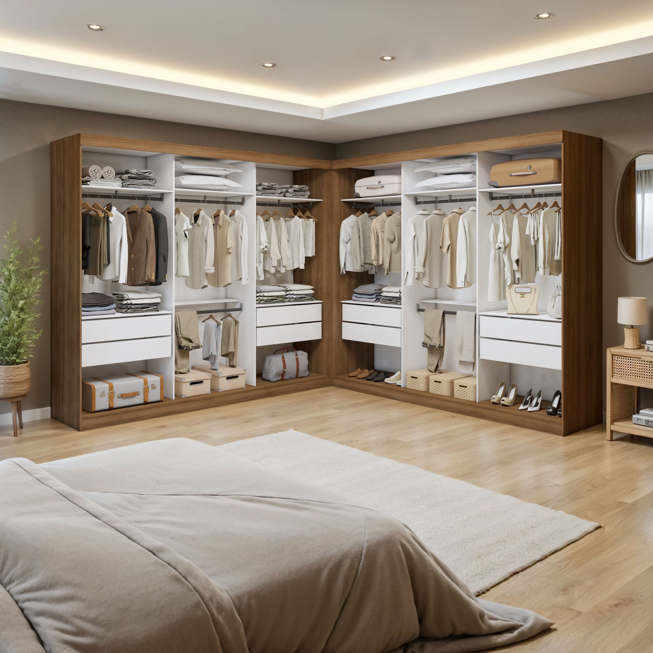 Closet Casal sem Portas 8 Gavetas Paris Duo Premium Yescasa