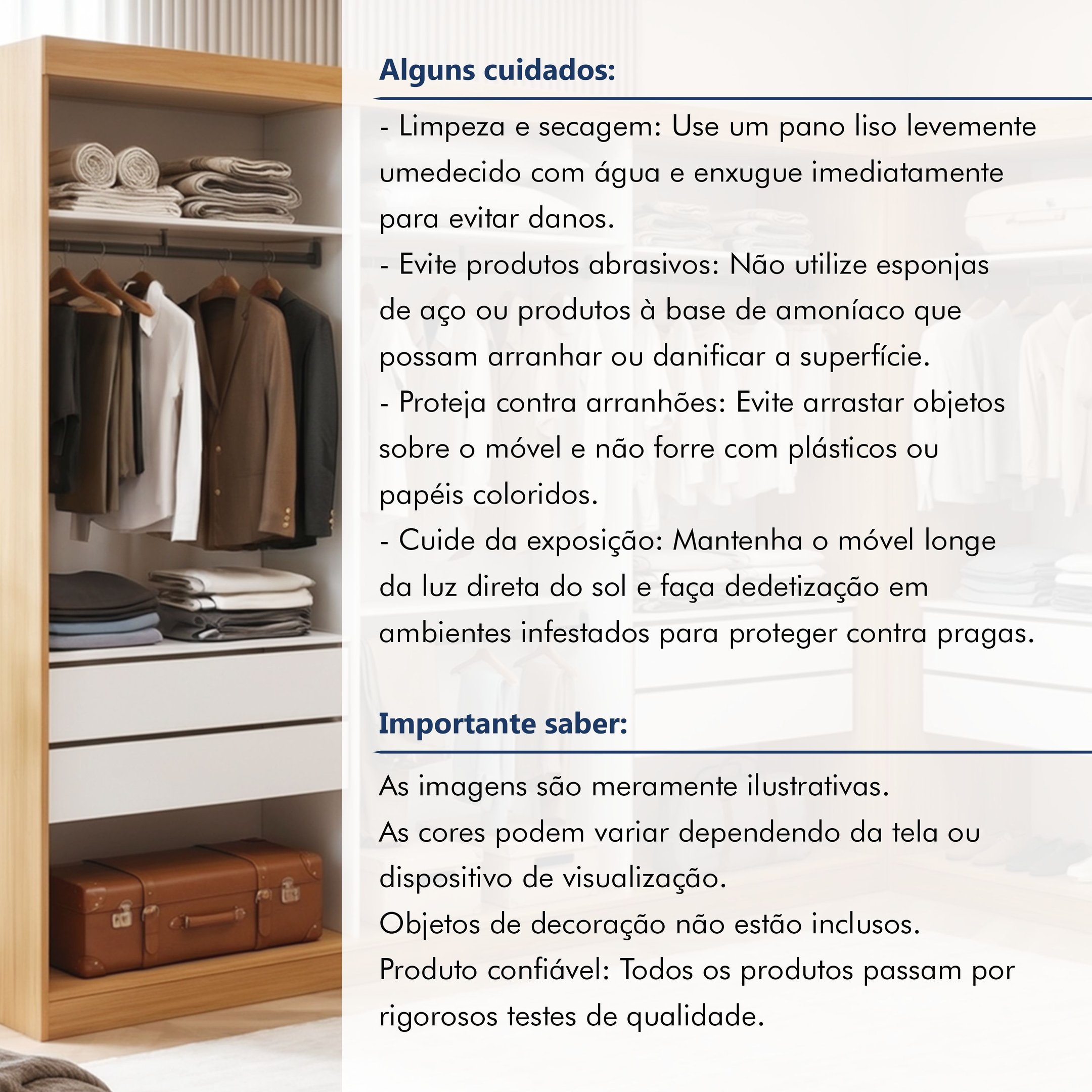 Closet Casal sem Portas 8 Gavetas Paris Duo Premium Yescasa