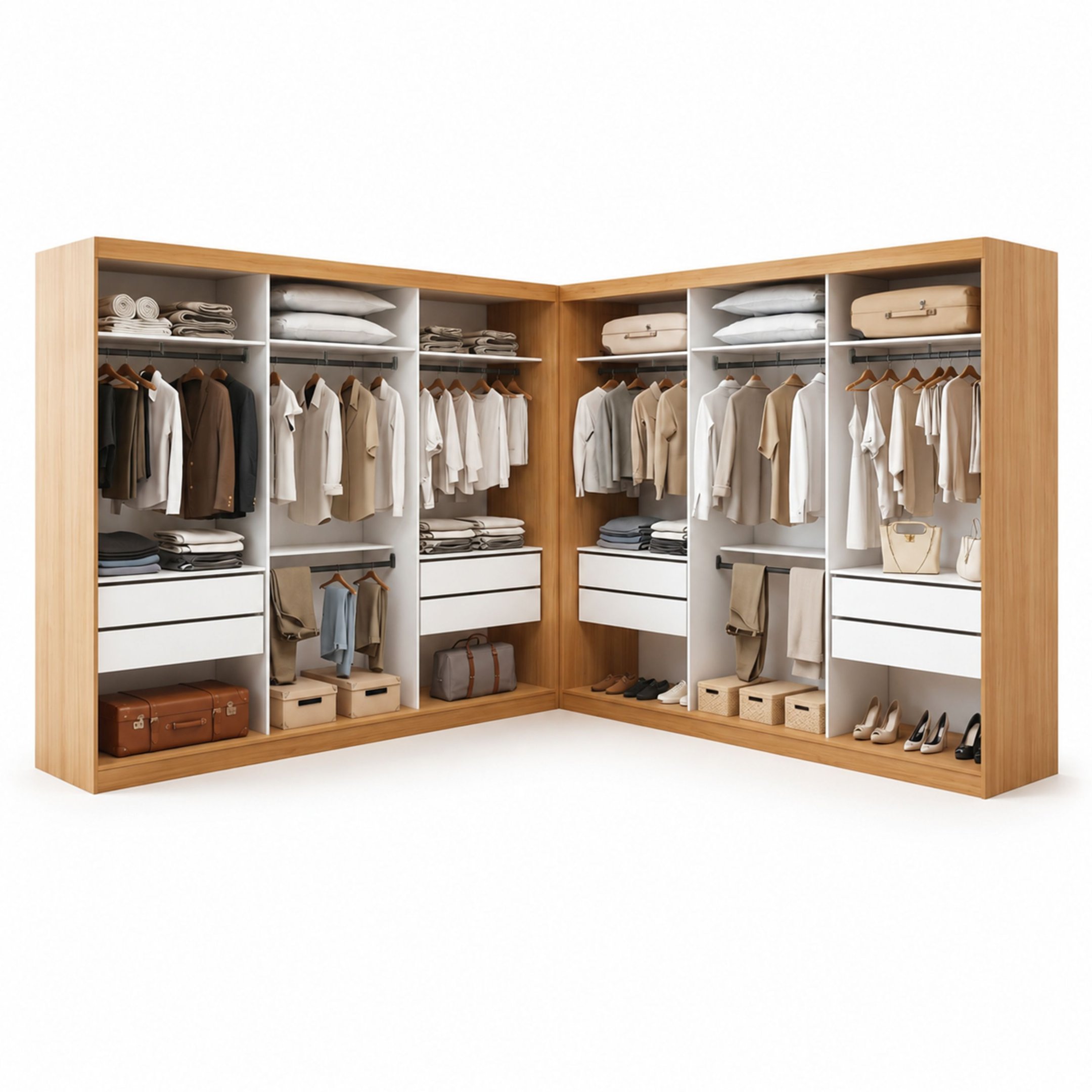 ゆめ　 Closet Casal sem Portas 8 Gavetas Paris Duo Premium Yescasa