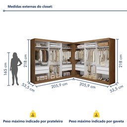 Closet Casal sem Portas 8 Gavetas Paris Duo Premium - 3