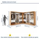 Ver imagem 3 de Closet Casal sem Portas 8 Gavetas Paris Duo Premium Yescasa Marrom/Carvalho