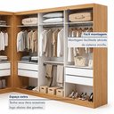 Ver imagem 5 de Closet Casal sem Portas 8 Gavetas Paris Duo Premium Yescasa Marrom/Carvalho
