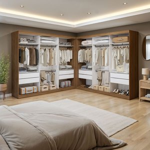 Closet Casal sem Portas 8 Gavetas Paris Duo Premium