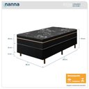Ver imagem 2 de Cama Box Preta + Colchão Solteiro King Bariloche Preto Molas Ensacadas One Face 96x203x63cm