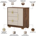 Ver imagem 7 de Cômoda Sapateira para Quarto 1 Porta 4 Gavetas Paraty V01 Imbuia Fendi - Lyam Decor