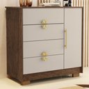 Ver imagem 6 de Cômoda Sapateira para Quarto 1 Porta 4 Gavetas Paraty V01 Imbuia Fendi - Lyam Decor