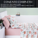 Ver imagem 6 de Conjunto de Lencol Casal Queen Size Selin 04 Pçs Toque Super Macio Cotton:rosa