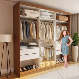 Closet Casal sem Portas 4 Gavetas Paris - 6