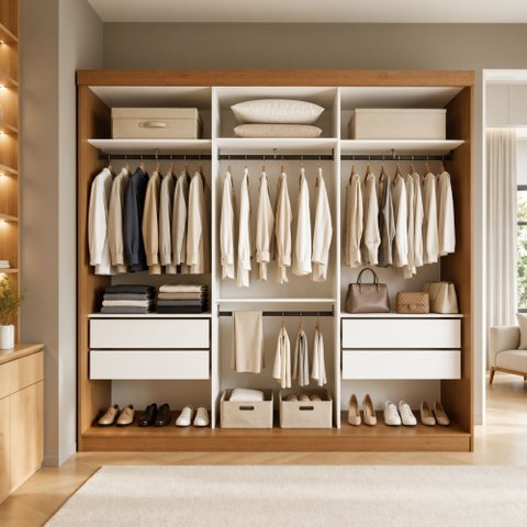 Closet Casal sem Portas 4 Gavetas Paris Yescasa Marrom/Carvalho