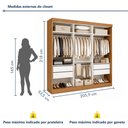 Ver imagem 3 de Closet Casal sem Portas 4 Gavetas Paris Yescasa Marrom/Carvalho