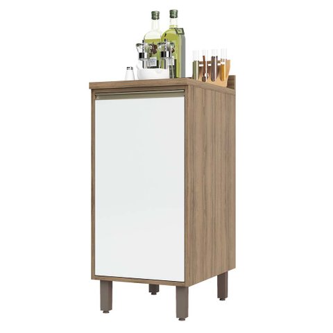 Balcão de Cozinha com Tampo 40 Cm 1 Porta de Abrir 1 Prateleira Mel Luciane Móveis