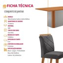 Ver imagem 6 de Mesa de Jantar Isadora Mdf com 4 Cadeiras Moderna Mobilia Veludo Grafite/naturalle Laminado